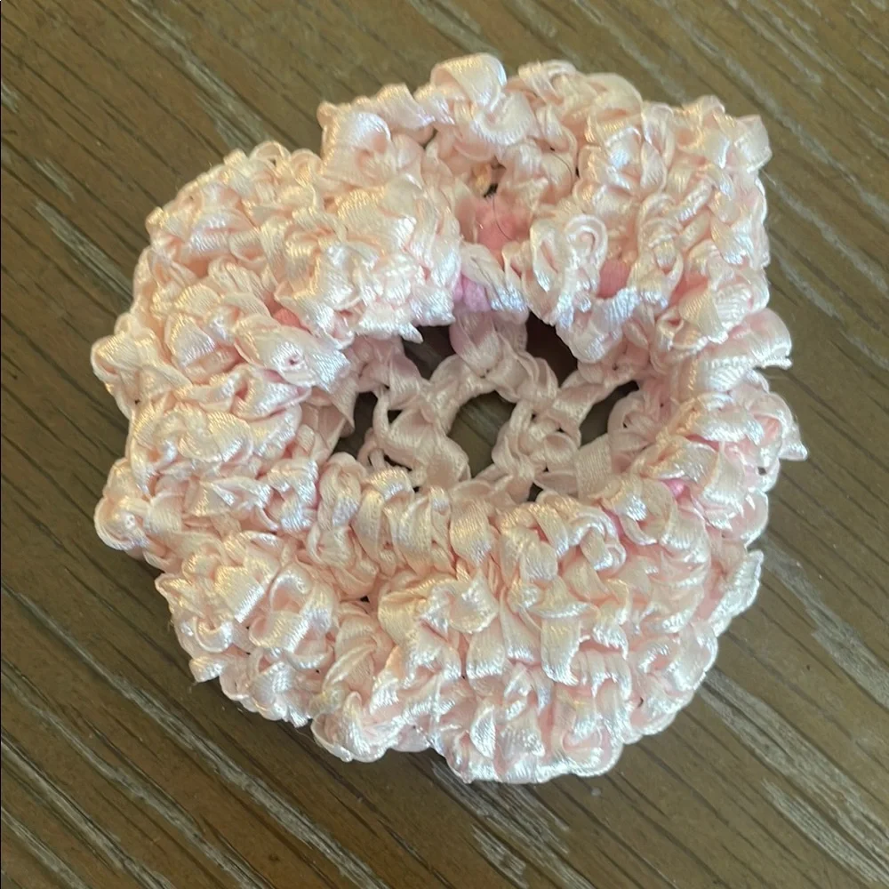 Pink Crochet Ballet Bun Cover
